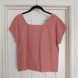 NWOT Madewell Ribbed Square Neck Top / Dusty Rose / XS